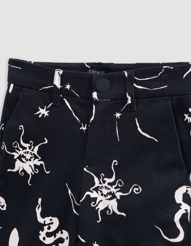 Ikks Bermuda Noir Imprimé Maxi Astro Garçon