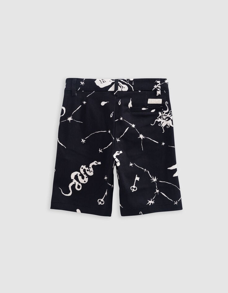Ikks Bermuda Noir Imprimé Maxi Astro Garçon