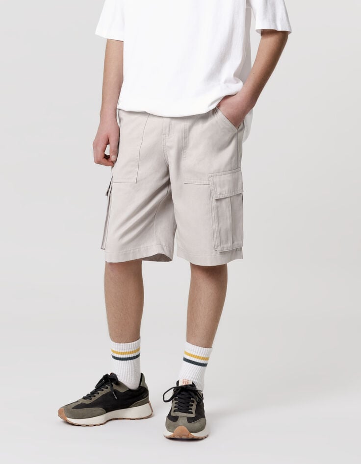 Ikks Bermuda RELAXED Gris Forme Battle Garçon