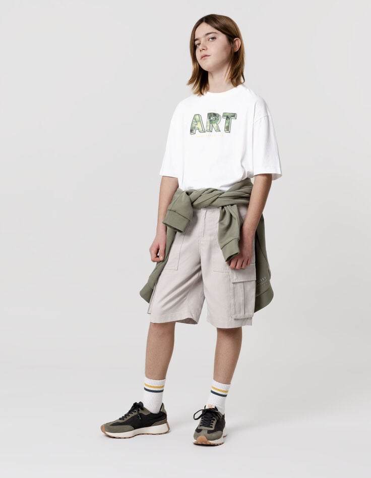 Ikks Bermuda RELAXED Gris Forme Battle Garçon