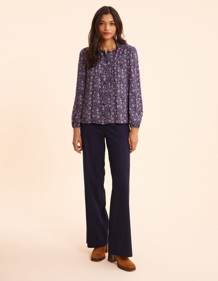 Ikks Blouse Marine Imprimé Floral Rock I.Code