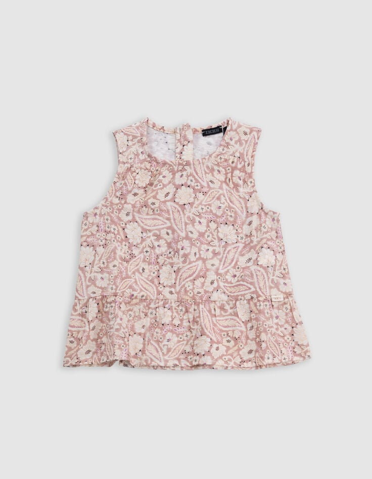 Ikks Blouse Rose Imprimé Cachemire Floral Fille