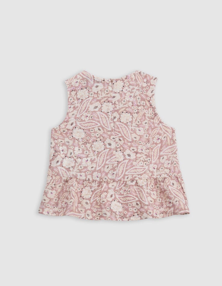 Ikks Blouse Rose Imprimé Cachemire Floral Fille