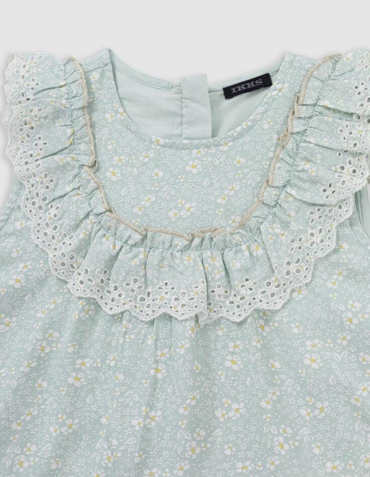 Ikks Blouse Vert D'eau Imprimé Floral Fille