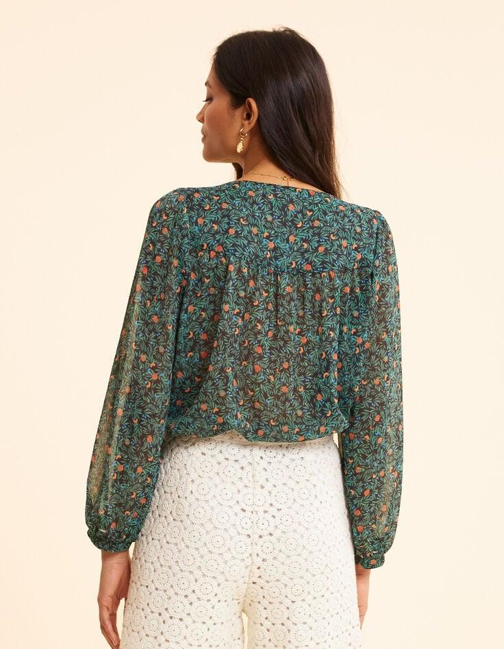 Ikks Blouse Verte Imprimé Fruits D'été I.Code