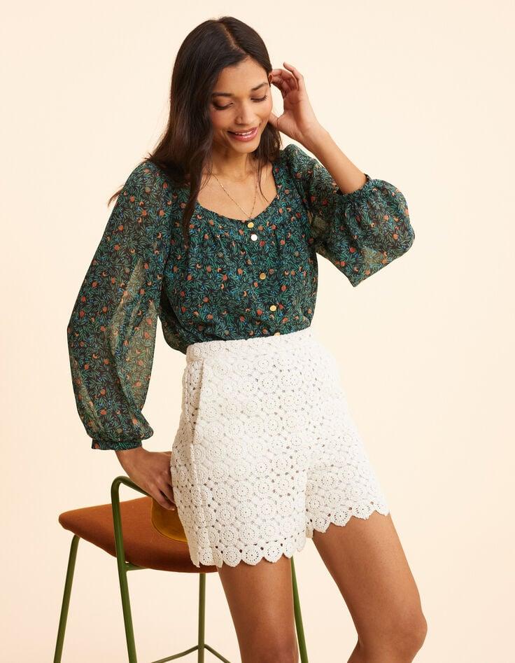 ikks Blouse verte imprimé fruits d'été I.Code