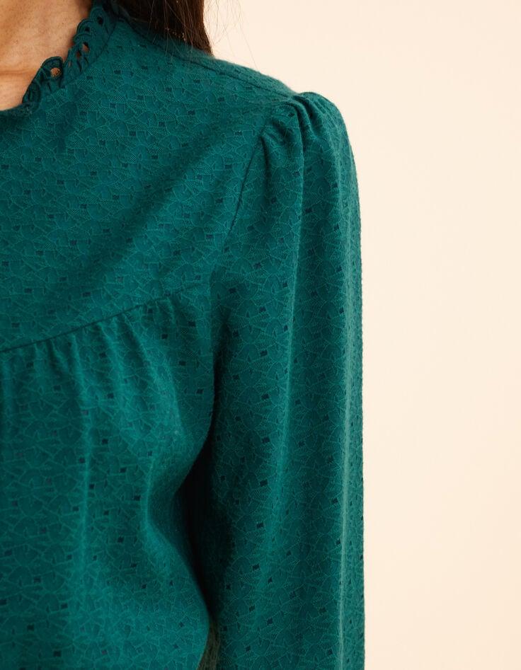 Ikks Blouse Verte Jacquard Fantaisie I.Code