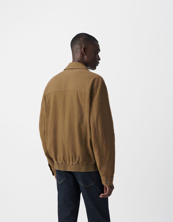 Ikks Blouson Bronze Coton Lin Esprit Army Homme
