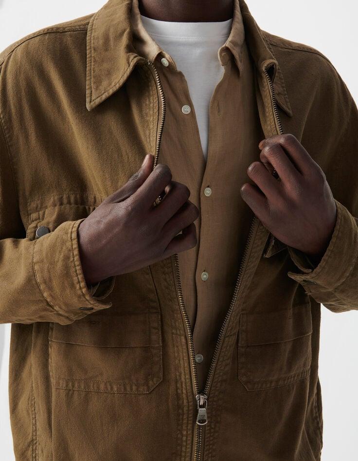 Ikks Blouson Bronze Coton Lin Esprit Army Homme