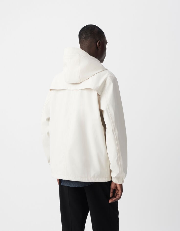 Ikks Blouson Craie Nylon Gomme à Capuche Homme