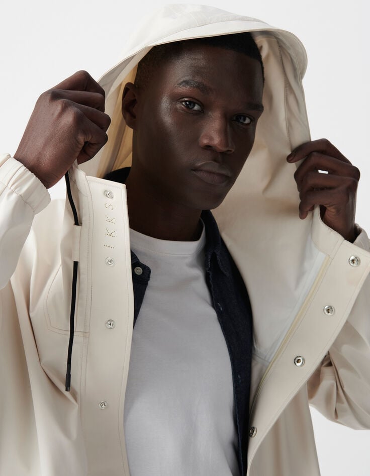 ikks Blouson craie nylon gomme à capuche Homme