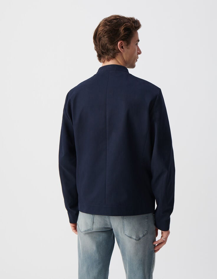 Ikks Blouson Marine à Col Pressionné Homme