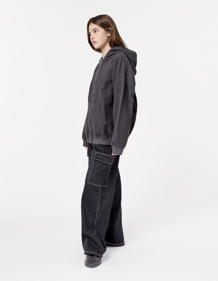 Ikks Blouson Noir à Capuche Fille