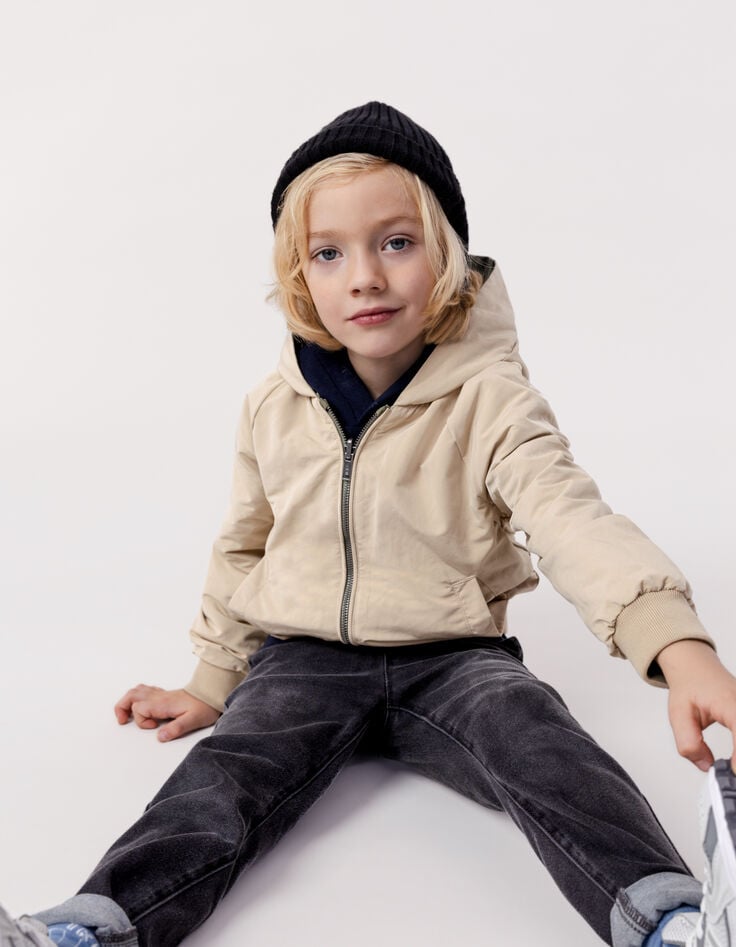 ikks Blouson réversible kaki et beige garçon