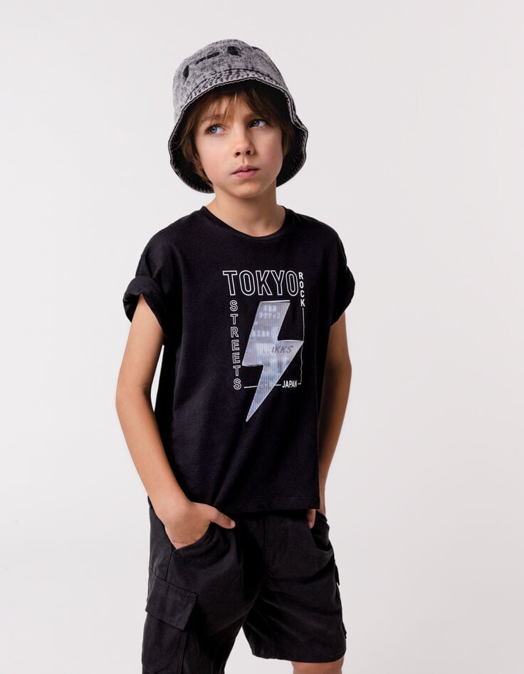 ikks Bob en jean gris avec broderies garçon