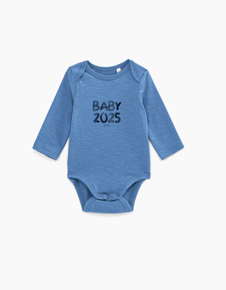 ikks Body bleu à personnaliser en coton bio bébé
