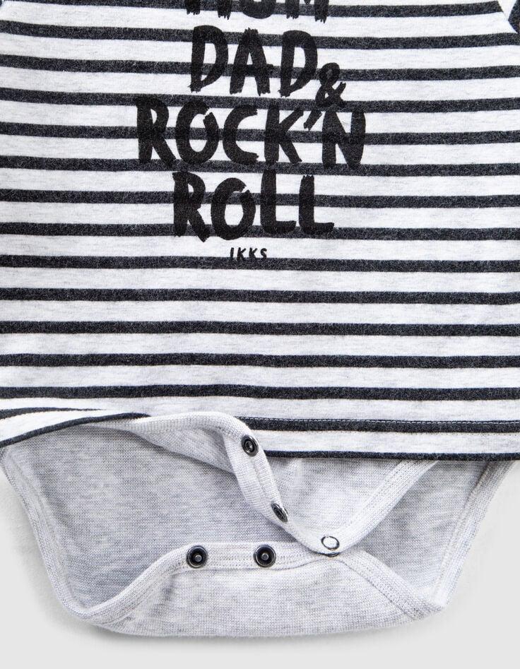 Ikks Body Marinière Mastic Chiné Coton Bio Bébé