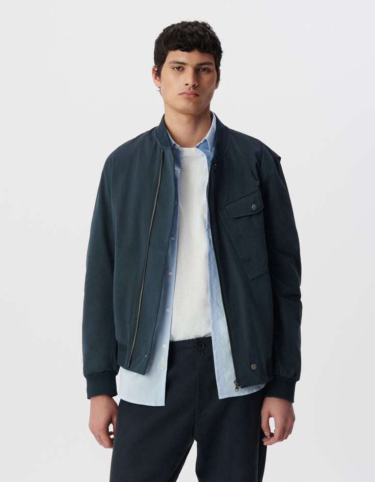 Ikks Bomber Encre Nylon Velouté Homme