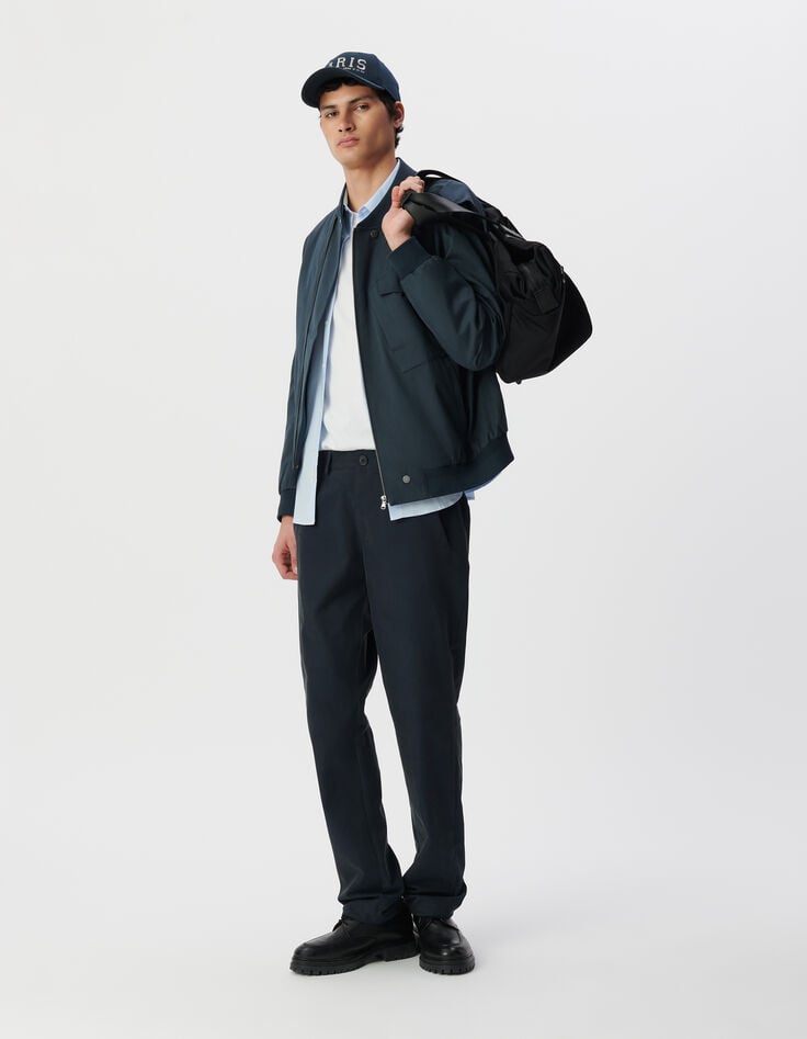 ikks Bomber encre nylon velouté Homme