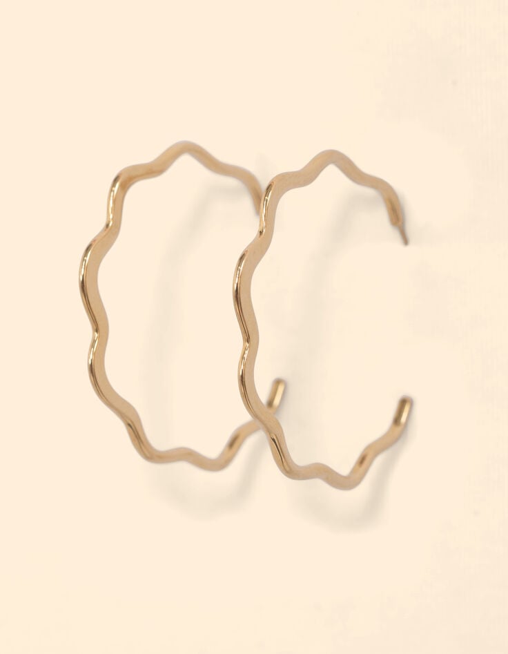 Ikks Boucles D'oreilles Créoles Crantées I.Code