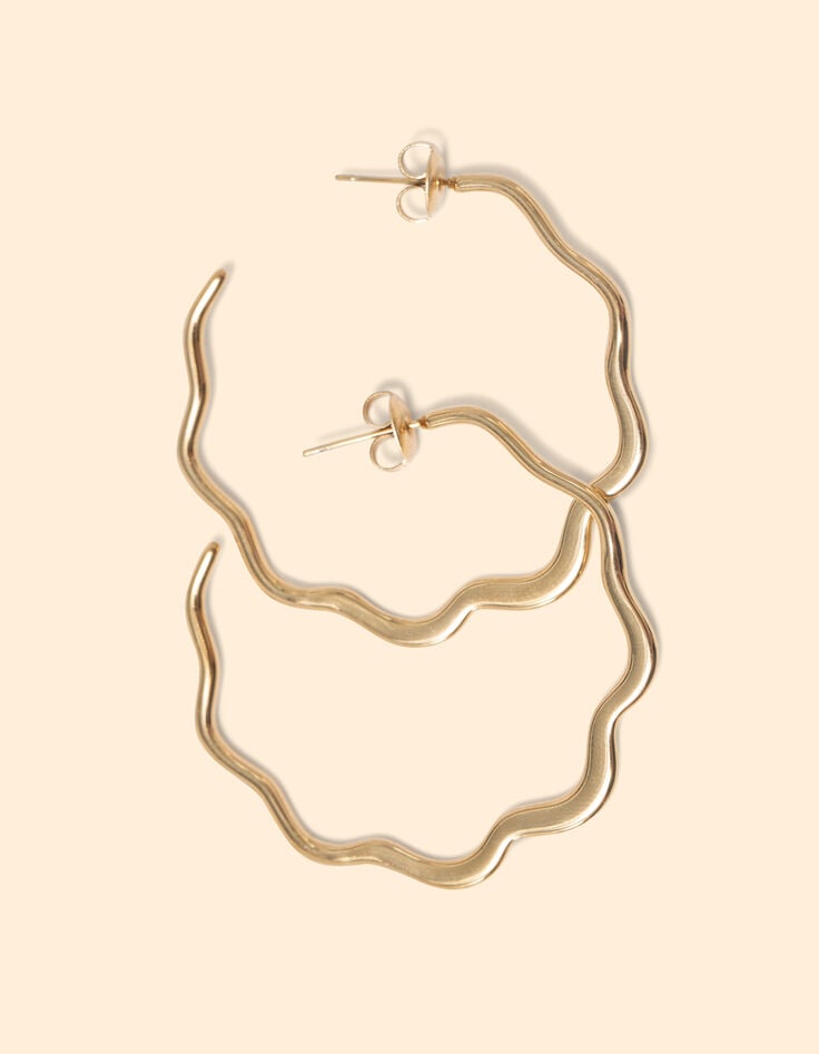 Ikks Boucles D'oreilles Créoles Crantées I.Code