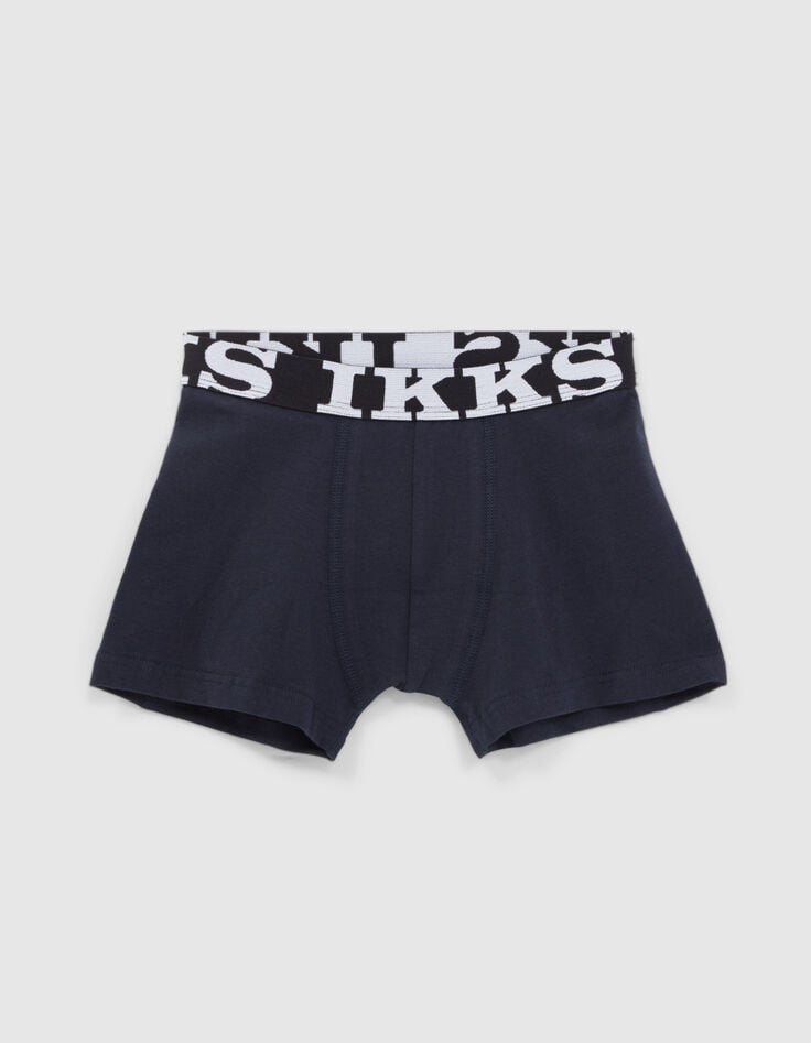 Ikks Boxers Marine Et Gris Garçon