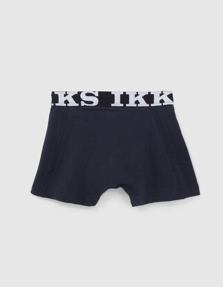 Ikks Boxers Marine Et Gris Garçon