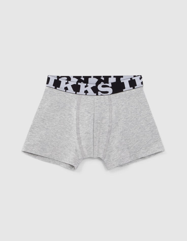 Ikks Boxers Marine Et Gris Garçon