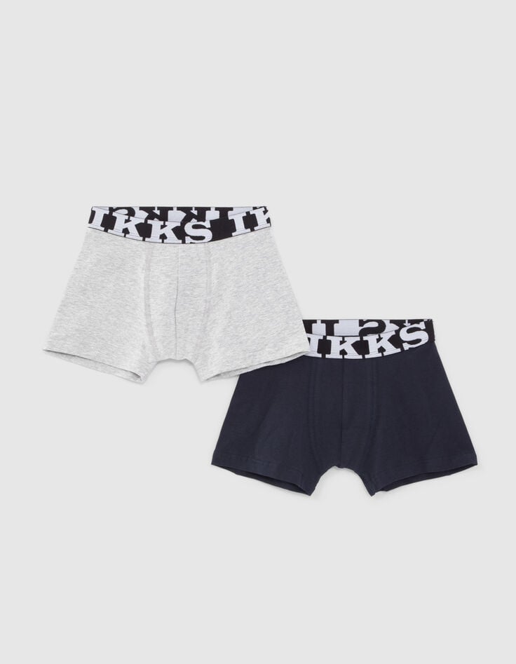 ikks Boxers marine et gris garçon