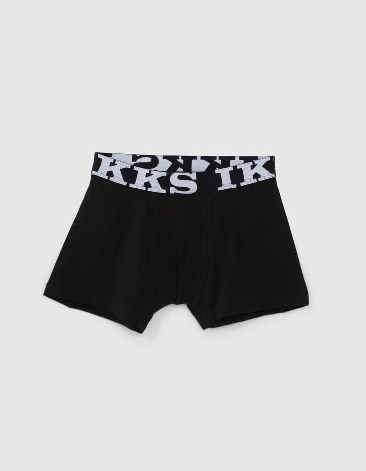 Ikks Boxers Noir Et Kaki Garçon