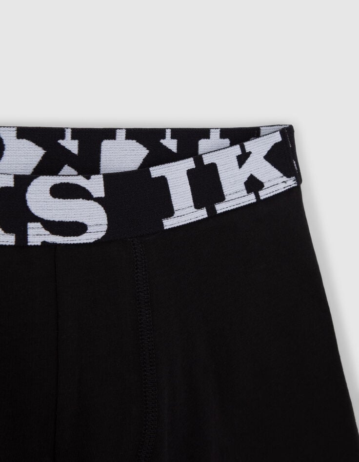 Ikks Boxers Noir Et Kaki Garçon