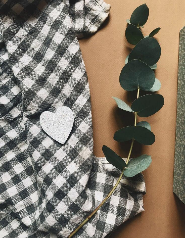 ikks Broche cœur blanc pailleté TENDRE CACTUS