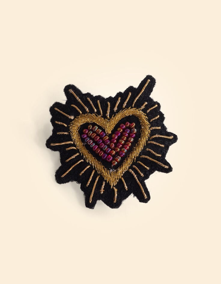 ikks Broche cœur brodée I.Code