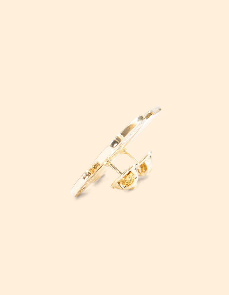 Ikks Broche Monogramme Métal Doré I.Code