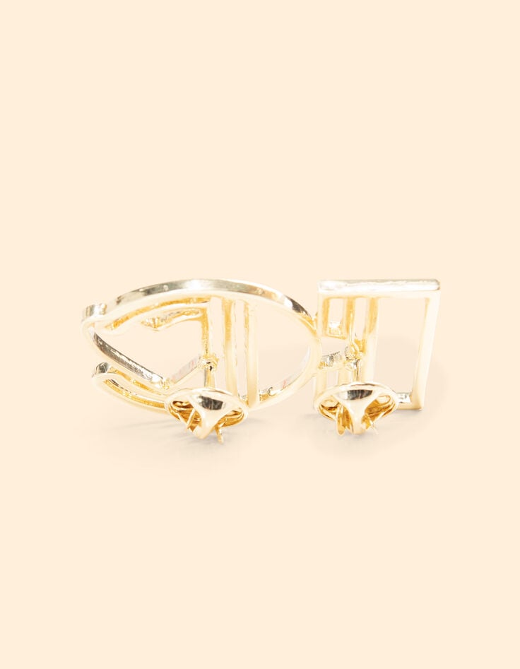 Ikks Broche Monogramme Métal Doré I.Code