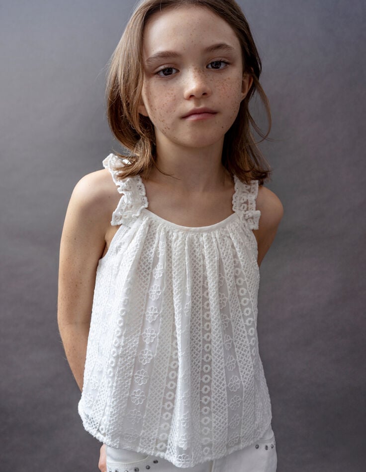 ikks Caraco écru dentelle fille