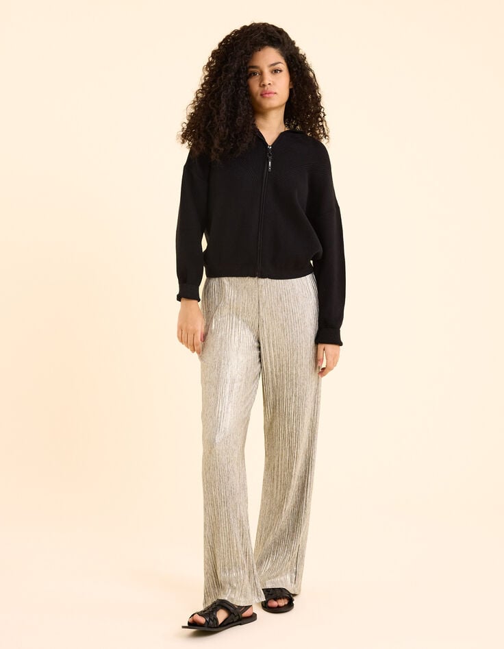 Ikks Cardigan à Capuche Noir En Tricot I.Code