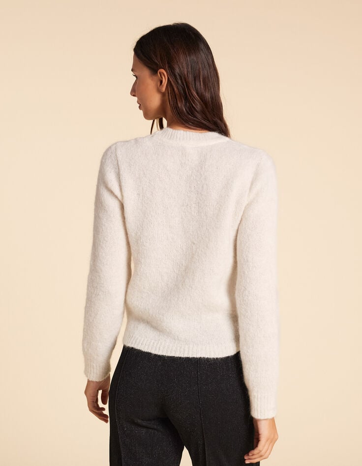 Ikks Cardigan Blanc Cassé Tricot Fantaisie I.Code