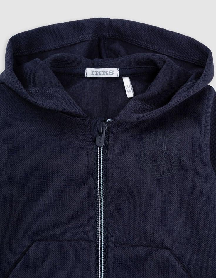 Ikks Cardigan Bleu Zippé à Capuche Bébé Garçon