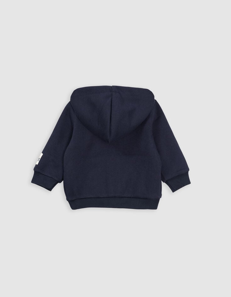 Ikks Cardigan Bleu Zippé à Capuche Bébé Garçon