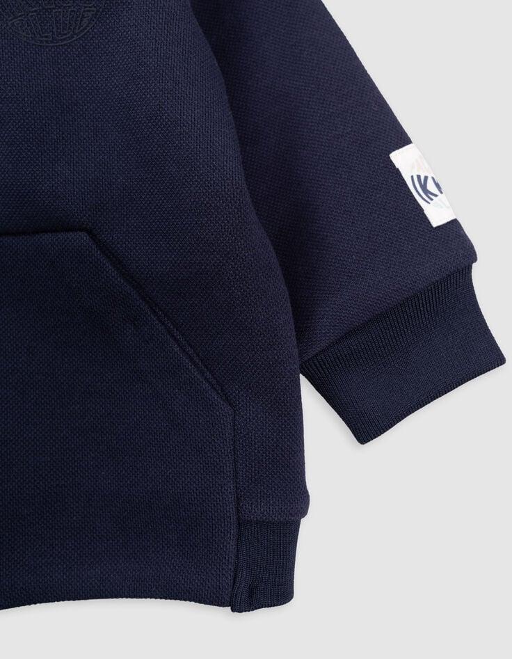 Ikks Cardigan Bleu Zippé à Capuche Bébé Garçon