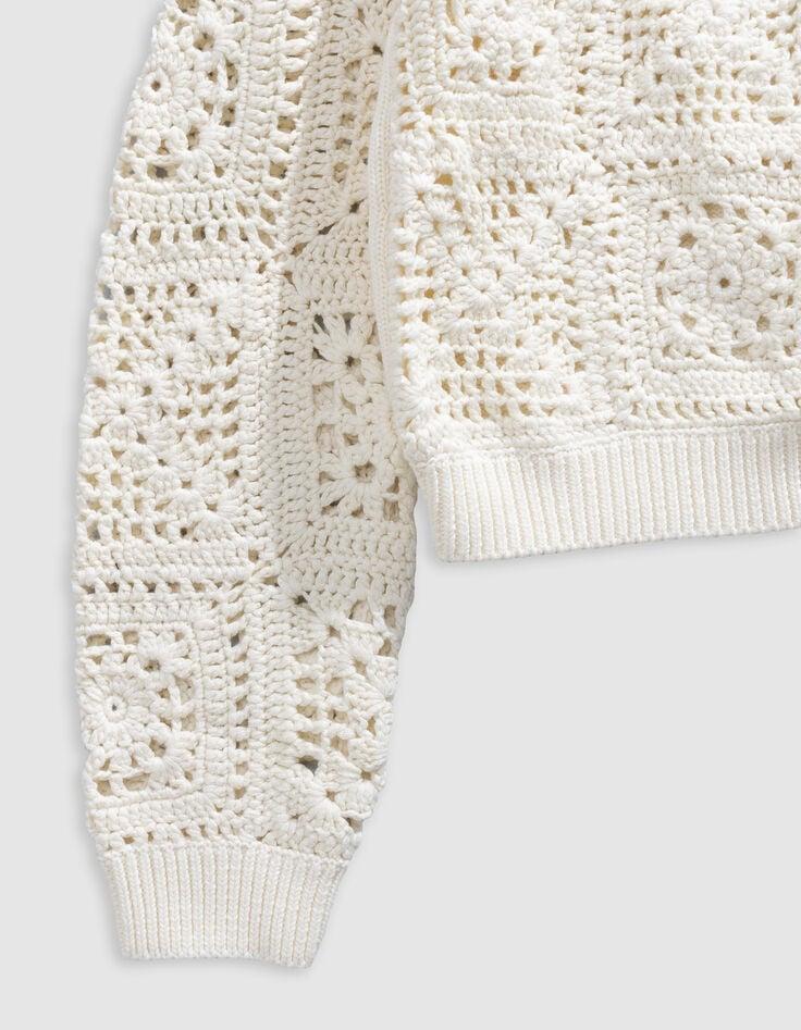 Ikks Cardigan écru Tricot Ajouré Fille