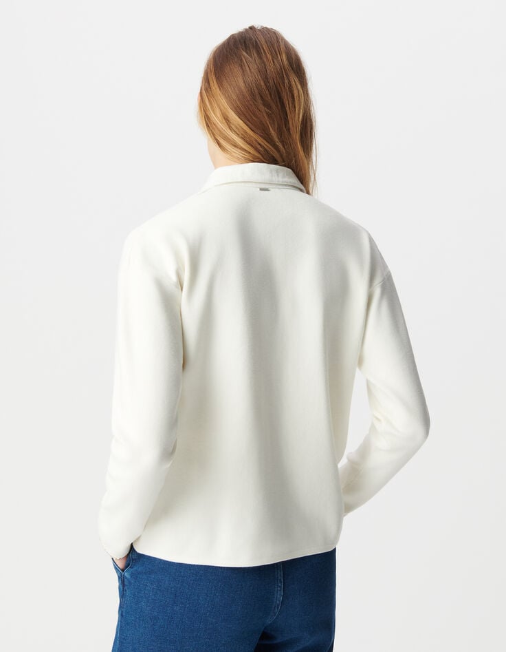 Ikks Cardigan écru Tricot Esprit Chemise Femme