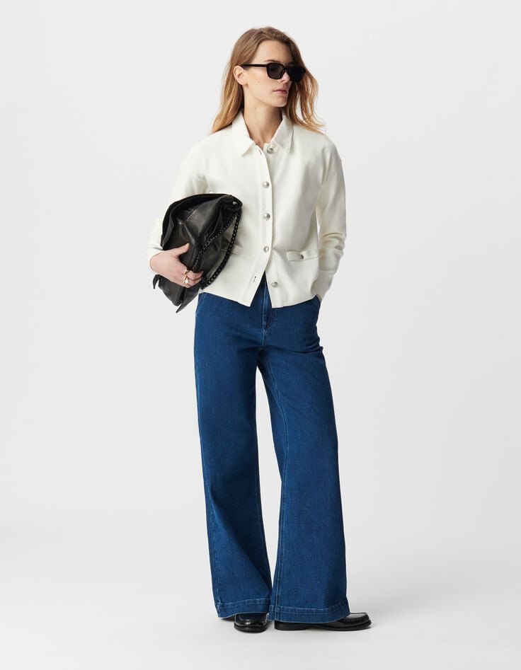 ikks Cardigan écru tricot esprit chemise Femme