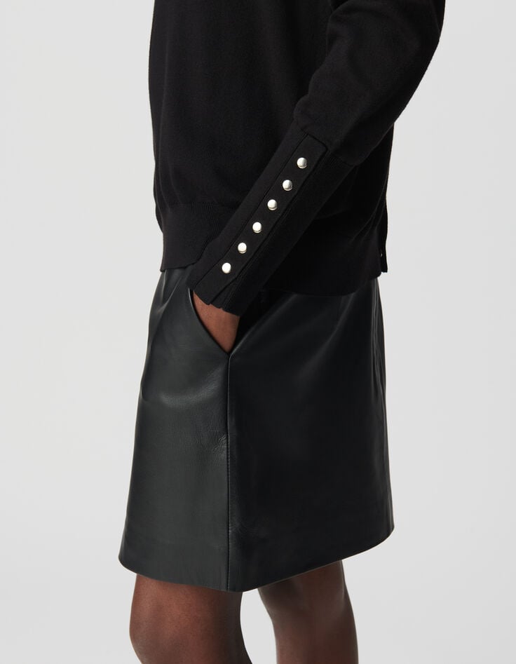 Ikks Cardigan Maille Tricot Noir Réversible Femme