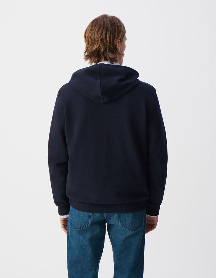 Ikks Cardigan Marine Reliefé à Capuche Homme