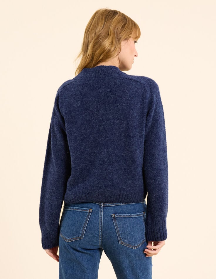 Ikks Cardigan Marine Tricot Broche Amovible I.Code