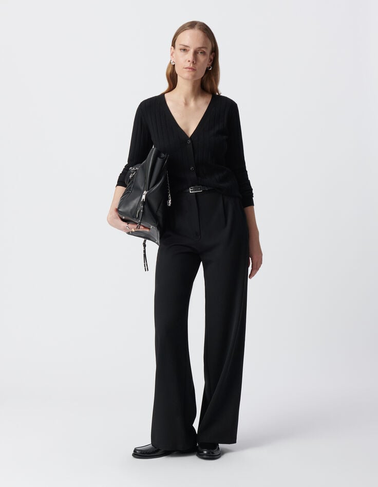 Ikks Cardigan Noir Tricot Boutons Fantaisie Femme