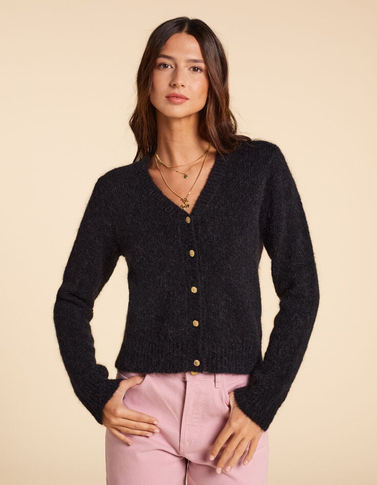 Ikks Cardigan Noir Tricot Fantaisie I.Code
