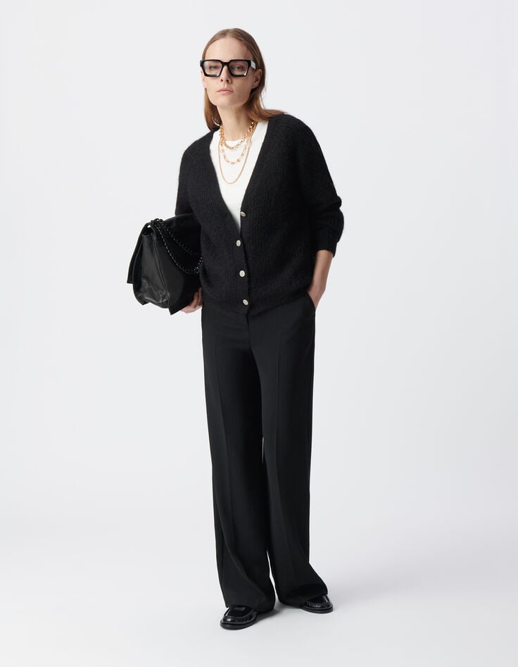 Ikks Cardigan Noir Tricot Oversize Femme